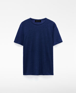 T-shirt de corte regular em linho europeu