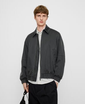 Chaqueta cuello italiano efecto encerado