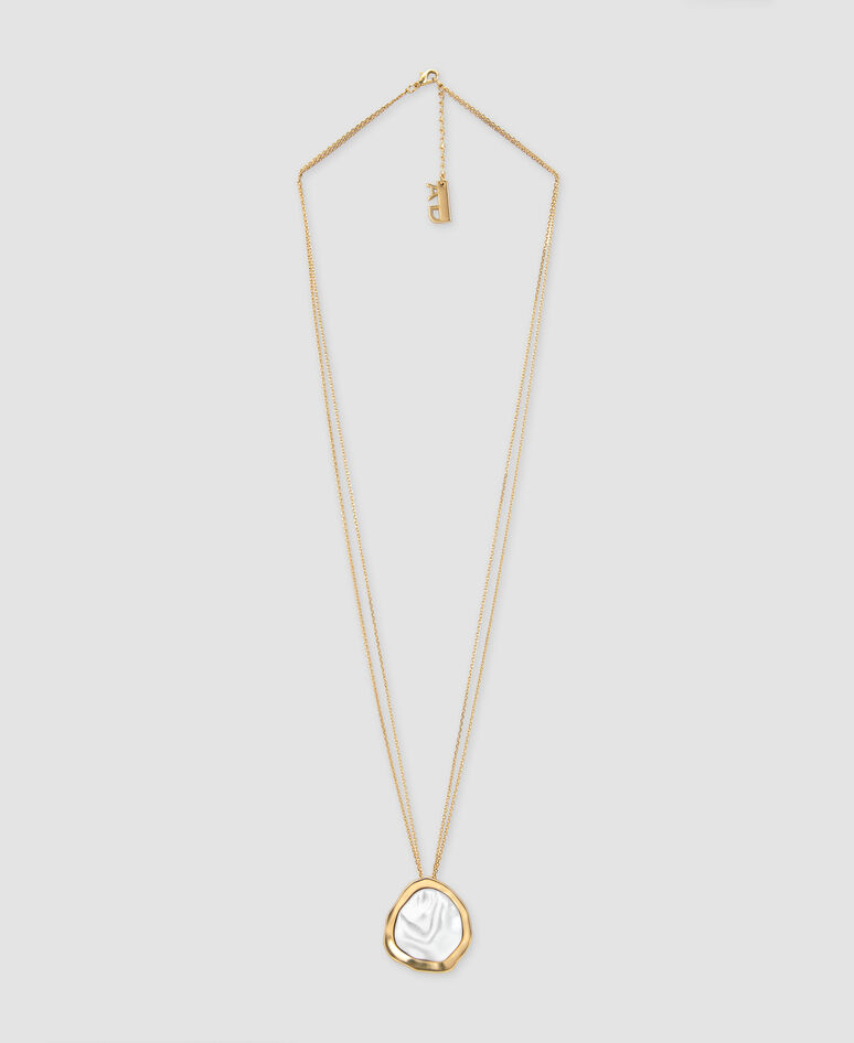 Zinc and resin water motif necklace