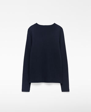 Merino wool crew collar T-shirt woman