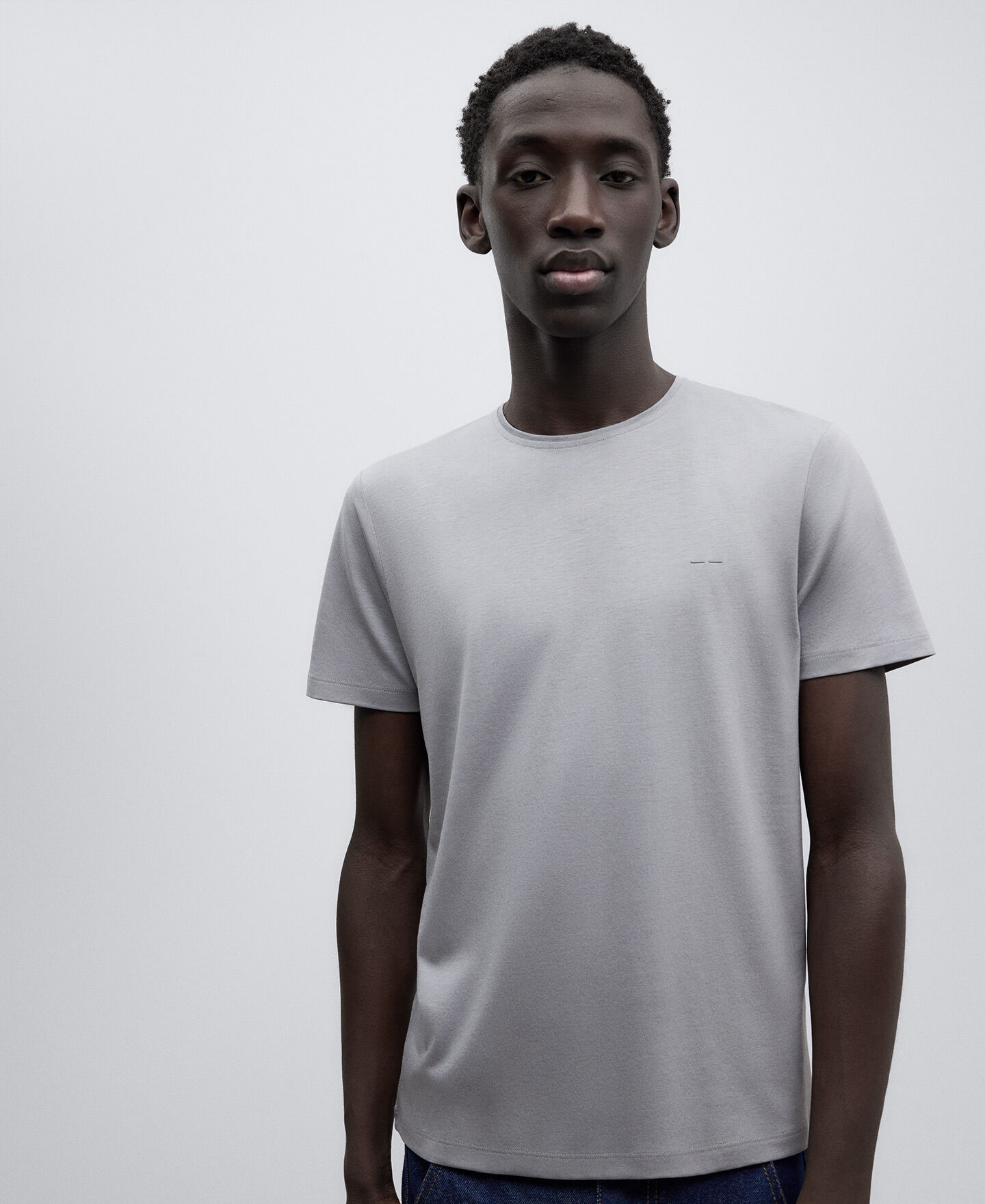 クルーネックの紳士用Tシャツ