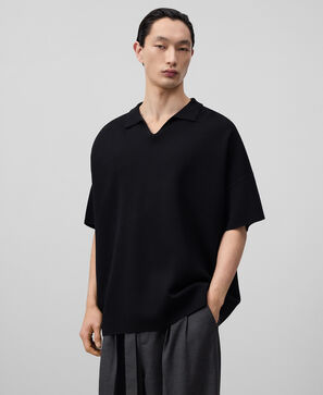 Knit oversize polo shirt man