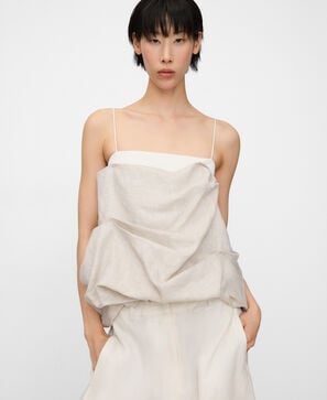 Mixed-fabric balloon top