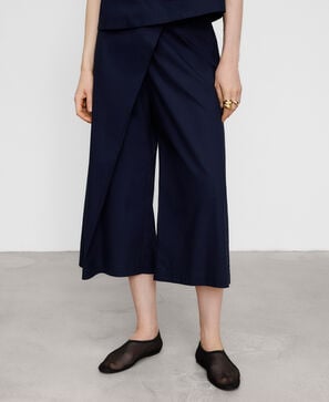 Culotte en popeline &agrave; devant crois&eacute;