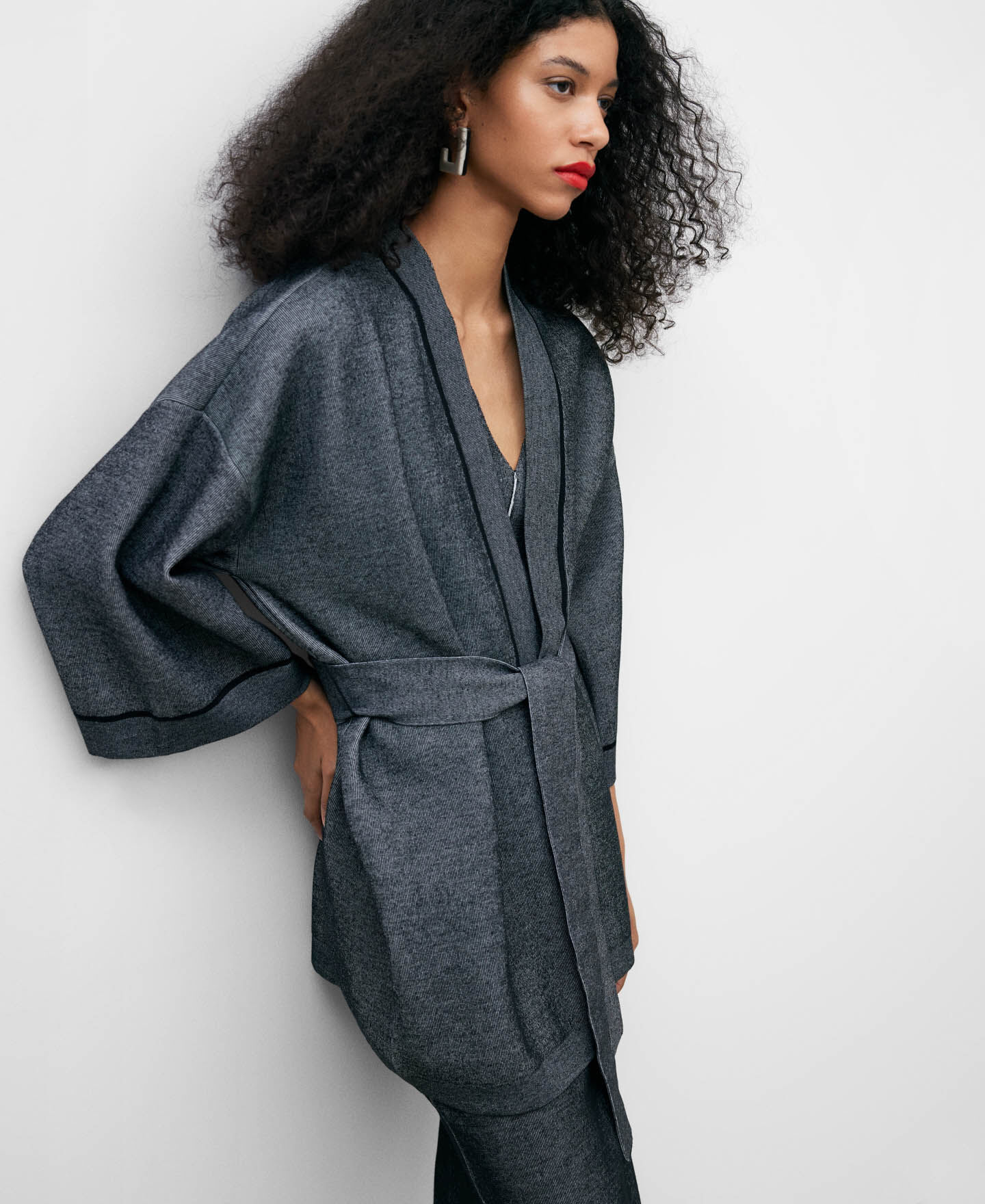 Grey kimono cardigan sale