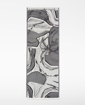 Xale estampado jacquard algod&atilde;o org&acirc;nico