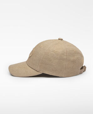 Linen and cotton embroidered logo cap