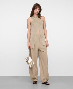 Top cruzado punto metalizado