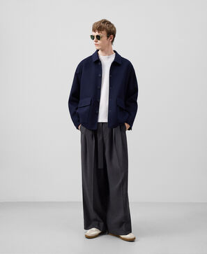 Double-faced navy blue jacket man