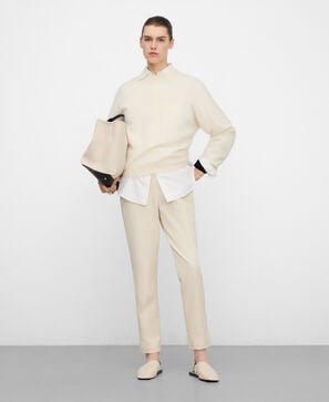 Ankle-length slim fit trousers