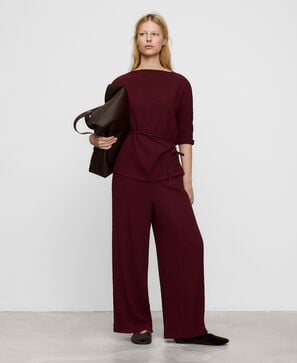 Boucl&eacute; straight trousers