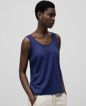 European linen sleeveless T-shirt woman
