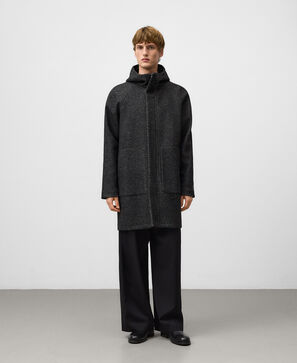 Structured coat with hood