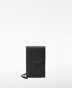 Leather flap mobile phone holder