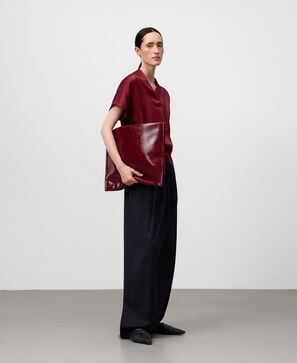 Top escote pico doble tejido mujer