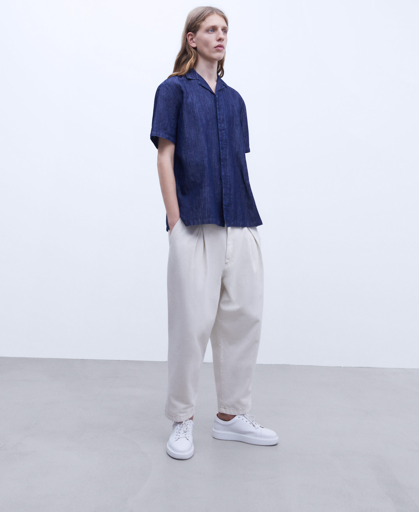 Camisa Vaquera De Manga Corta - AZUL - - 10.00