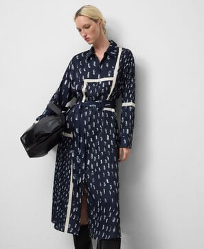 Printed shirt dress woman