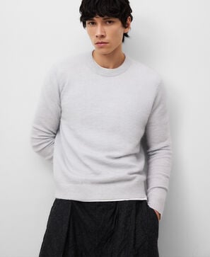 Crew collar melange knit sweater man