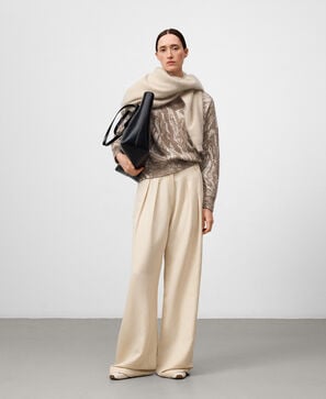 Camisola estampada em malha jacquard para mulher