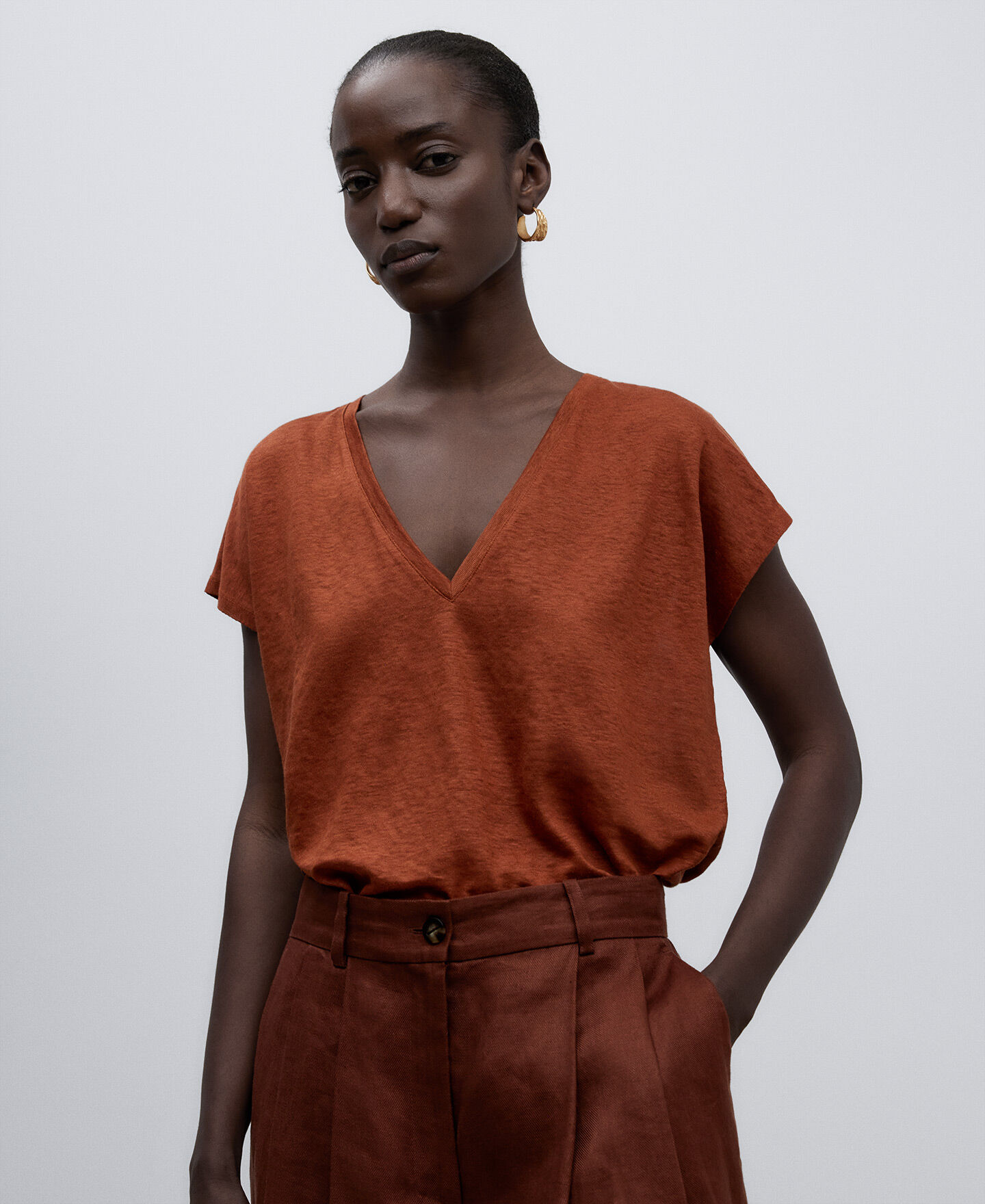 Camiseta color teja mujer hotsell