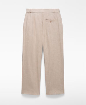 Microprint straight-leg trousers