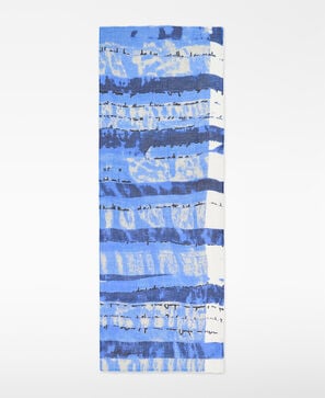 Linen and modal letter-print scarf