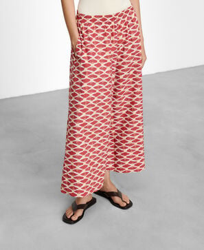 Cotton printed culotte trousers