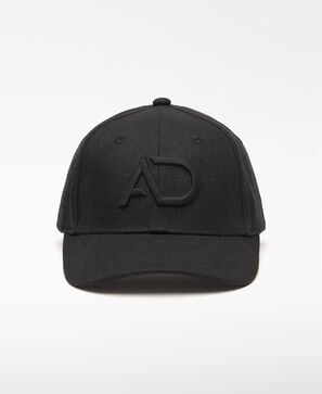 Embroidered logo linen cap woman