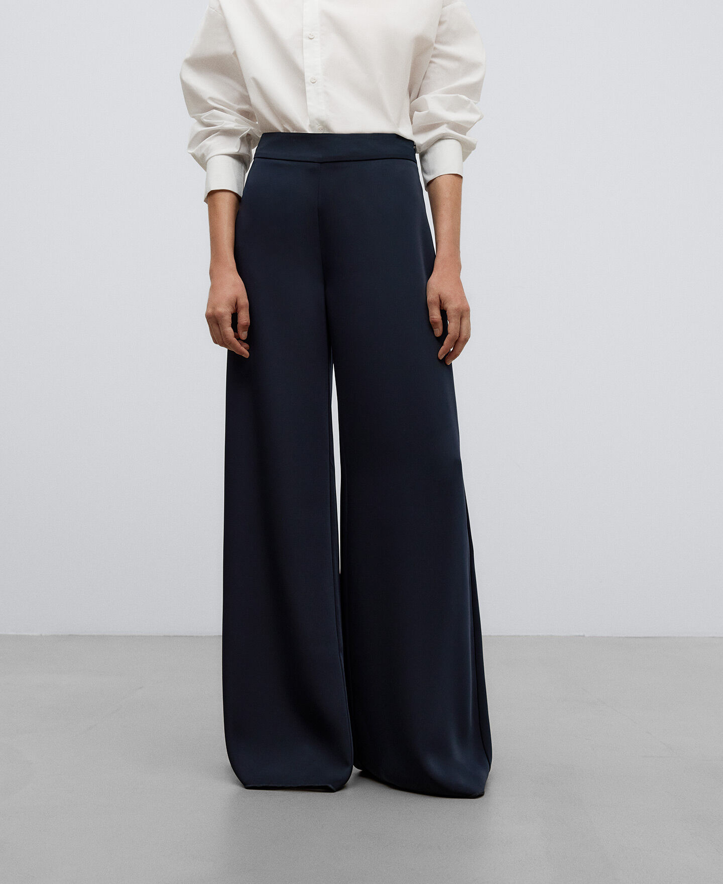 Pantalon large bleu marine outlet