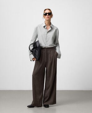 Corduroy wide-leg trousers woman