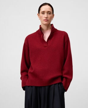 Merino wool funnel neck sweater woman