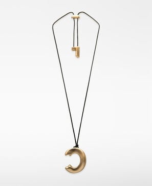Irregular metal piece necklace woman