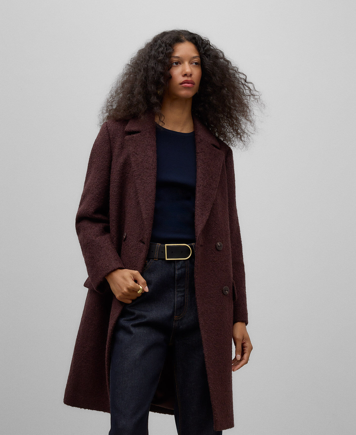 Wool blend tailored coat best sale