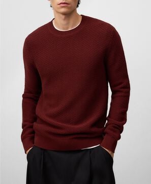 Cotton structured knit sweater