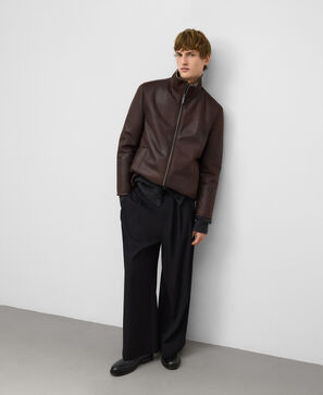 Non-Leather band collar jacket man