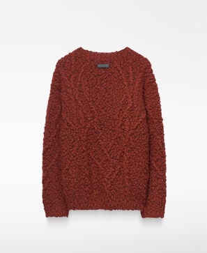 Merino wool blend boucl&eacute; sweater