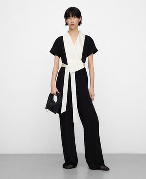 Two-tone long jumpsuit