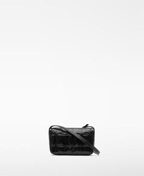 Mica croc-embossed mini crossbody woman