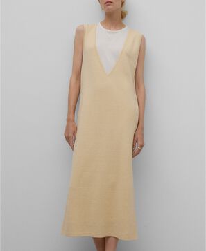 Double linen cotton dress woman