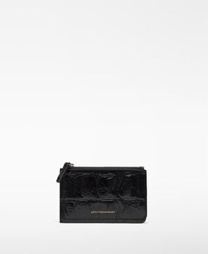 Mica croc-embossed small wallet woman