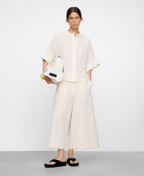 Oversize-Hemd mit Fransen