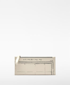 Leather map-printed wallet