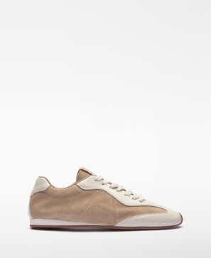 Sneaker Leder abgestepptes Logo Damen
