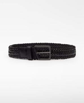 Braided leather belt man