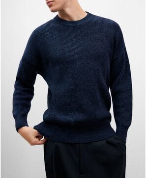 Melange blue knitted sweater