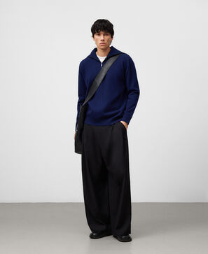 Jersey punto cuello cremallera hombre