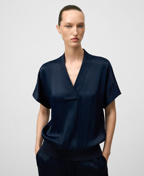 Top escote pico doble tejido mujer