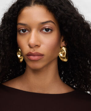 Organic-shaped metal earrings