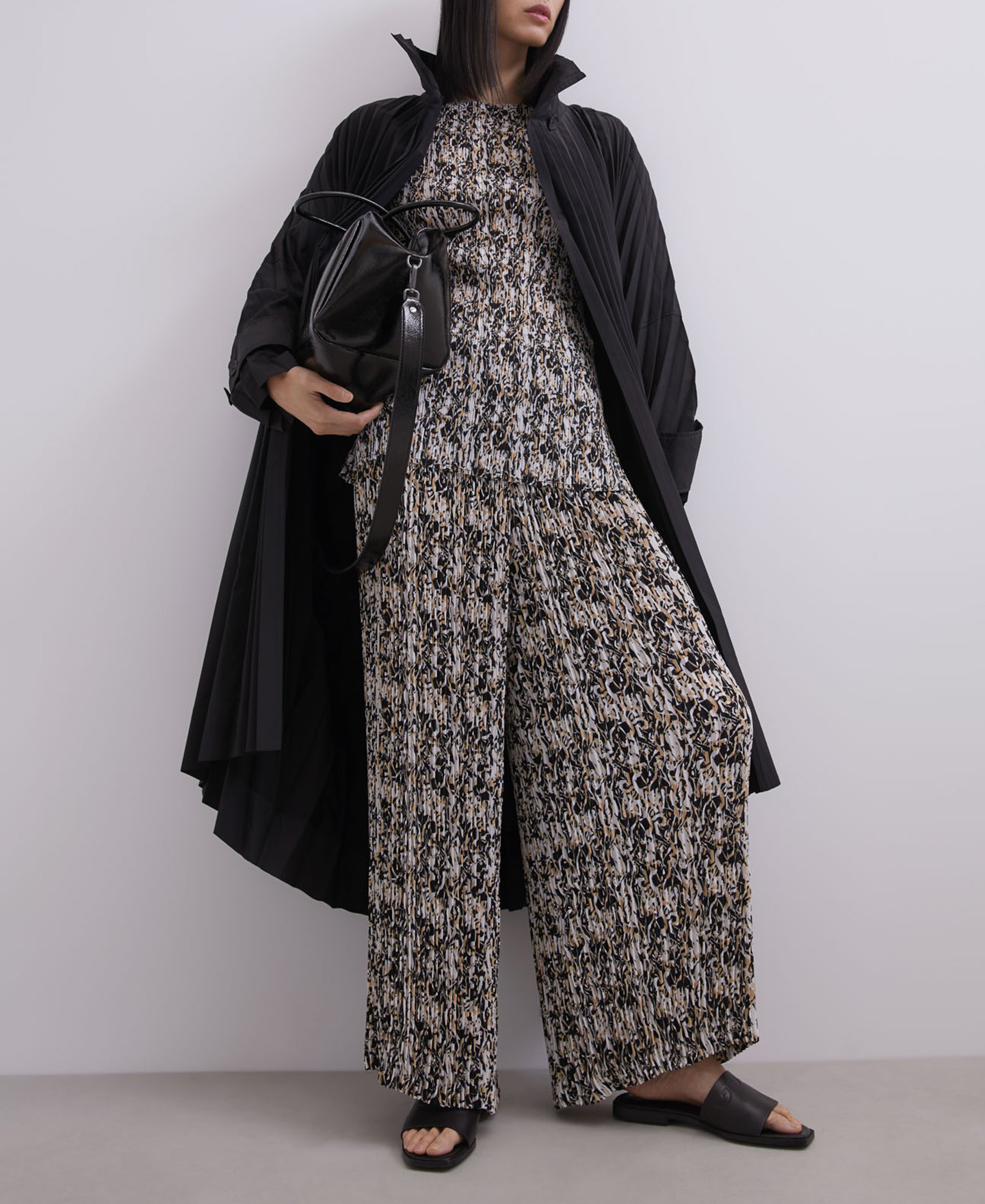 Neon printed crinkle trousers image number 0