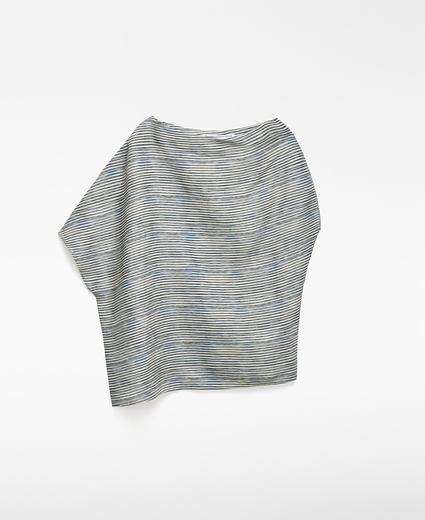 Linen striped asymmetrical top woman image number 5